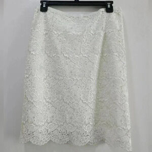 H&M White Lace High Waisted Skirt